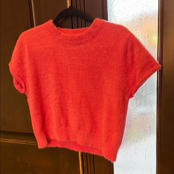 Bohme Hot Pink Fuzzy Knit Top Size M - Picture 2 of 5